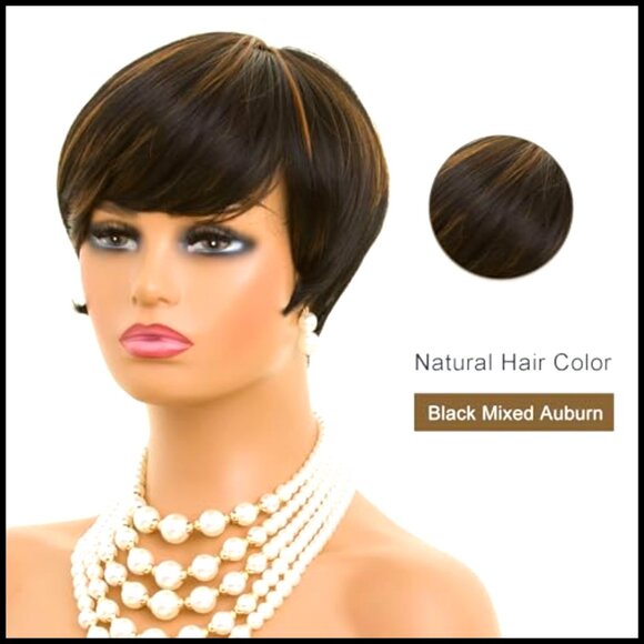 Synthetic Pixie Cut Wig Glueless Classic Style Adjustable Cap Comfortable main image 6